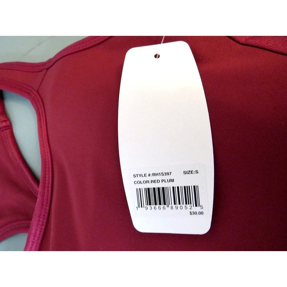 NWT Spalding Women's Active Shine Racerback Sports Bra‎ Red Plum Size Small
